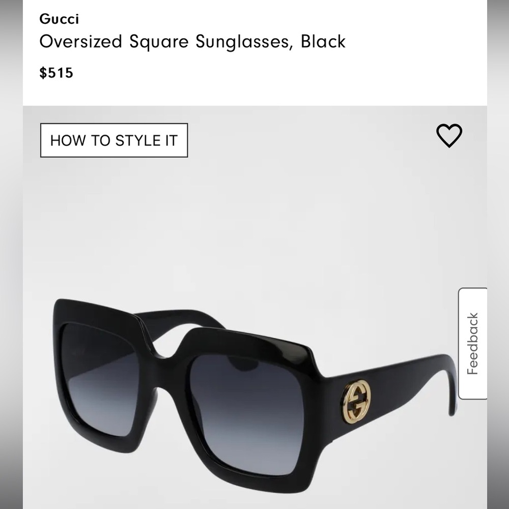 Gucci Black square Sunglasses